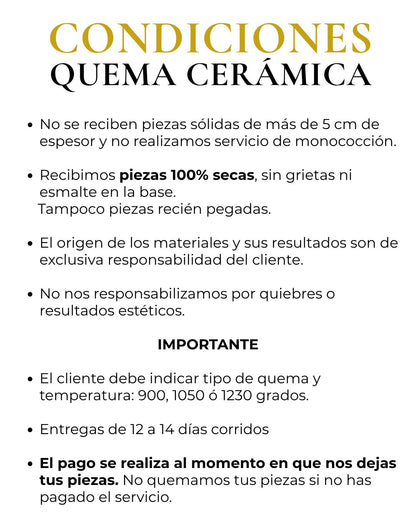 SERVICIO DE QUEMA CERÁMICA